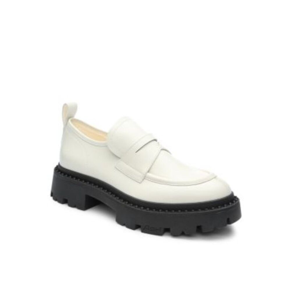 ASH Womens Ivory 1" Platform Penny Keeper Back Genial Almond Loafers 40